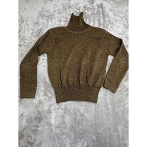 Premiere Collection Petites Turtleneck‎ Sweater Women's Small Gold Merino Wool